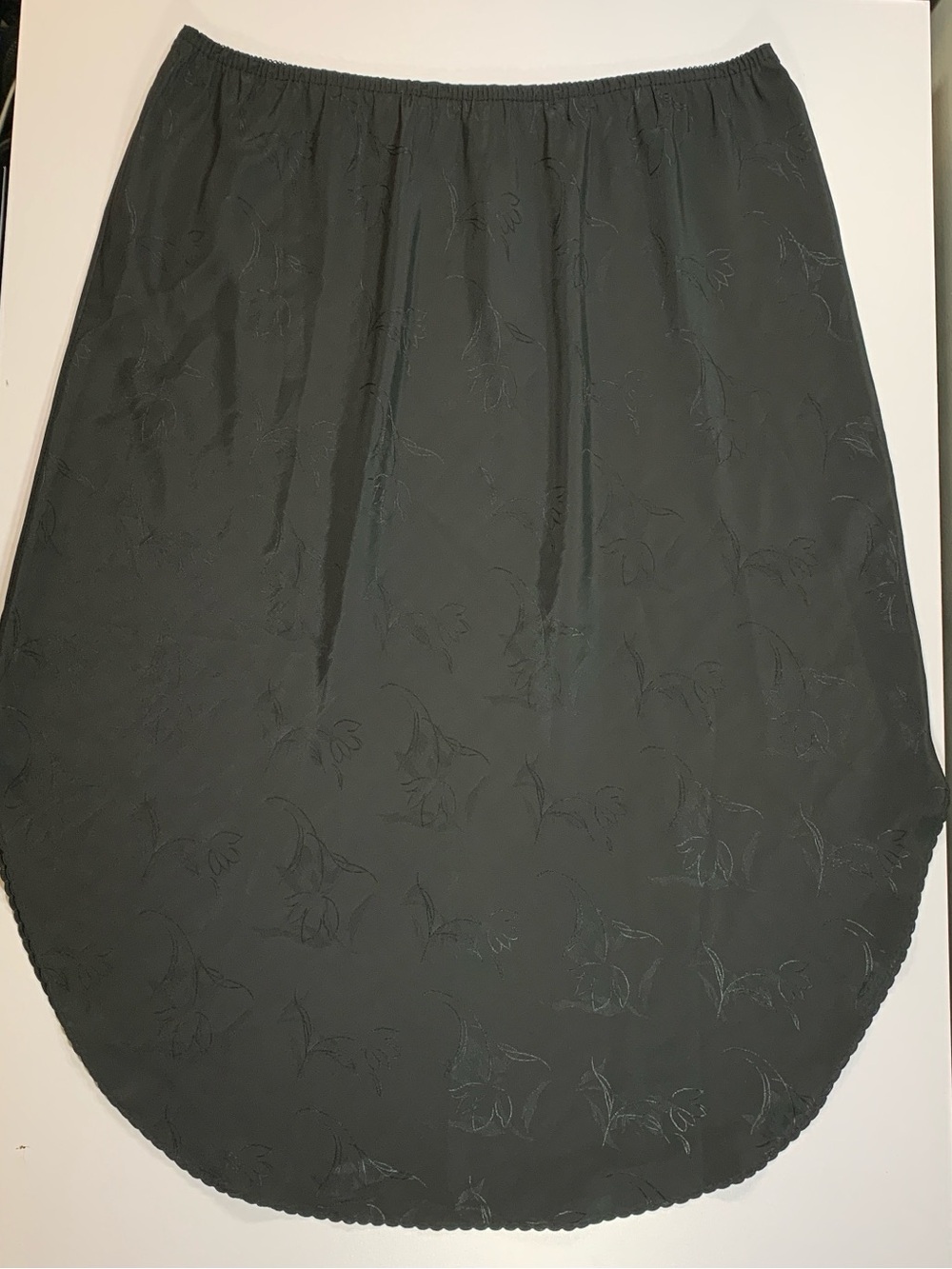 Vintage 80s Eaton's Half Slip Large Linda Lingerie Black Floral Retro Coquette